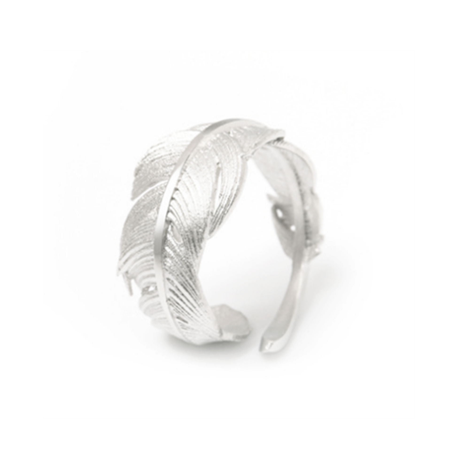 Sterling Sliver Wrap Feather Open Band Angel Wing Leaf Silver Ring A - sugarkittenlondon