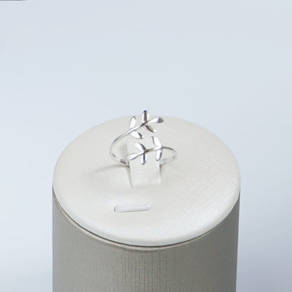Sterling Silver Olive Leaf Laurel Wreath Roman Wrap Ring with Adjustable Size