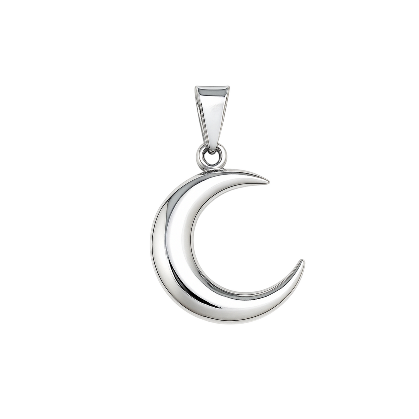 Solid Shiny Crescent Moon Pendant