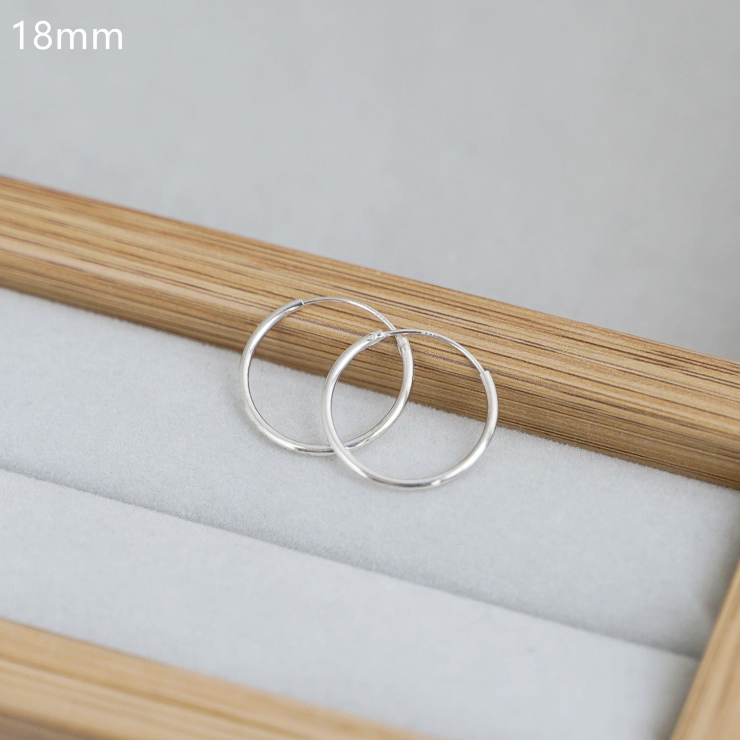 Sterling Silver Hinged Plain Hoops Small to Large Sleepers Earrings 10 - 60mm