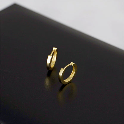 10mm Cuff Hoop Earrings with 2mm Band in 18K Gold Plated Sterling Silver