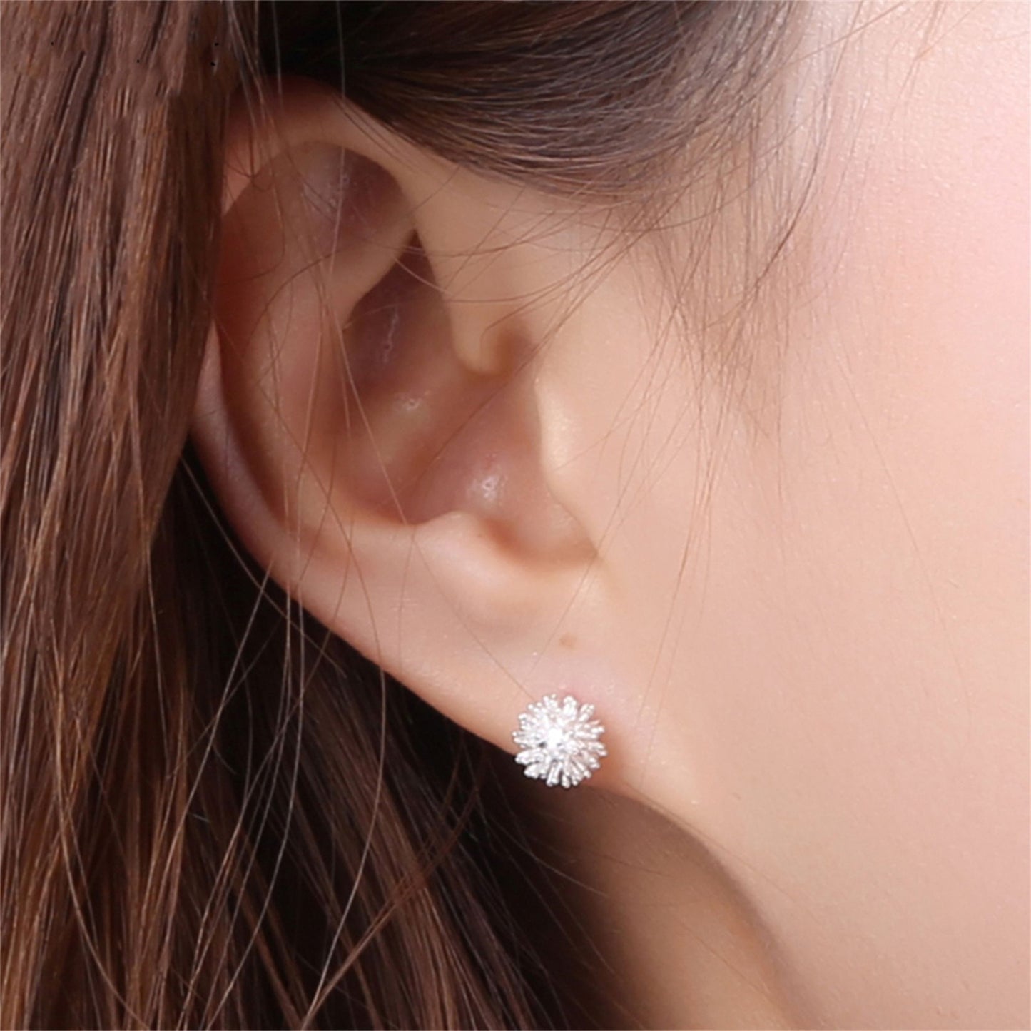 Sterling Silver 5mm Dandelion Flower Girls Stud Earrings Boxed - sugarkittenlondon