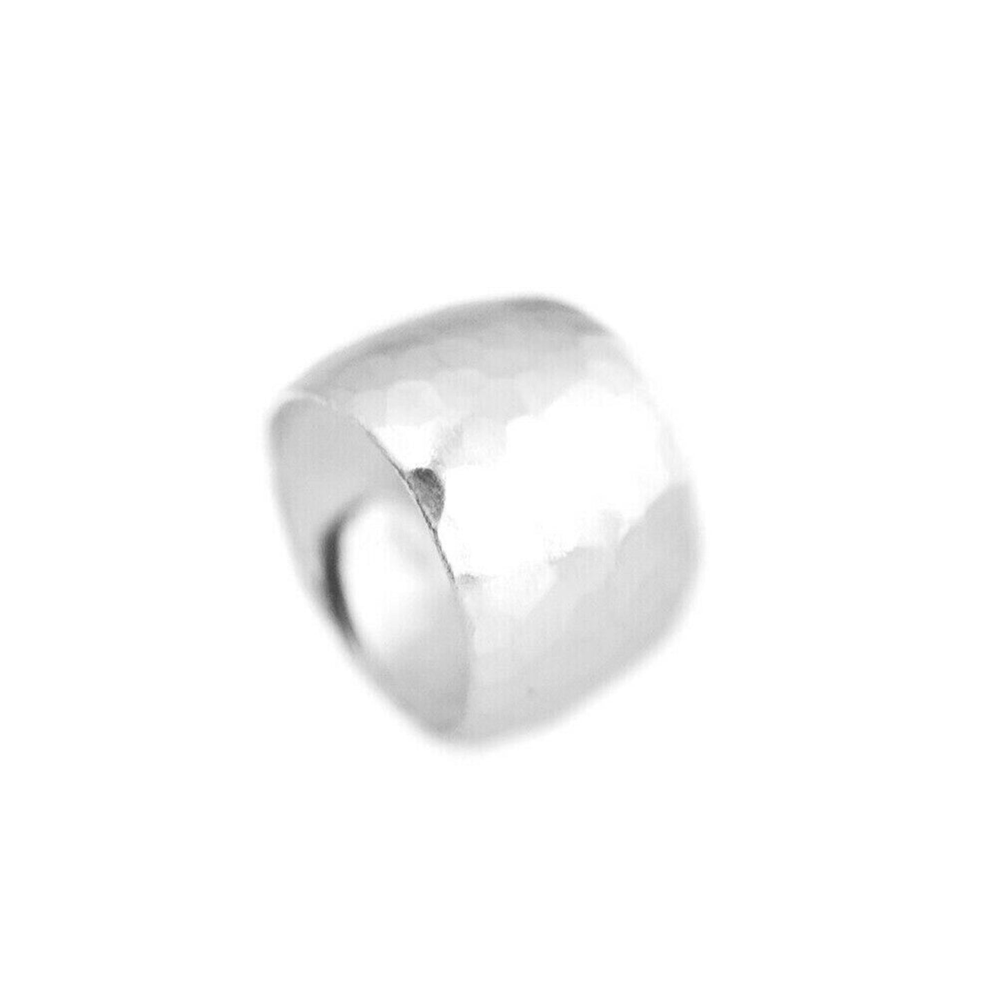 Sterling Silver Hammered Wide Dome Wrap Statement Unisex Ring K - T - sugarkittenlondon