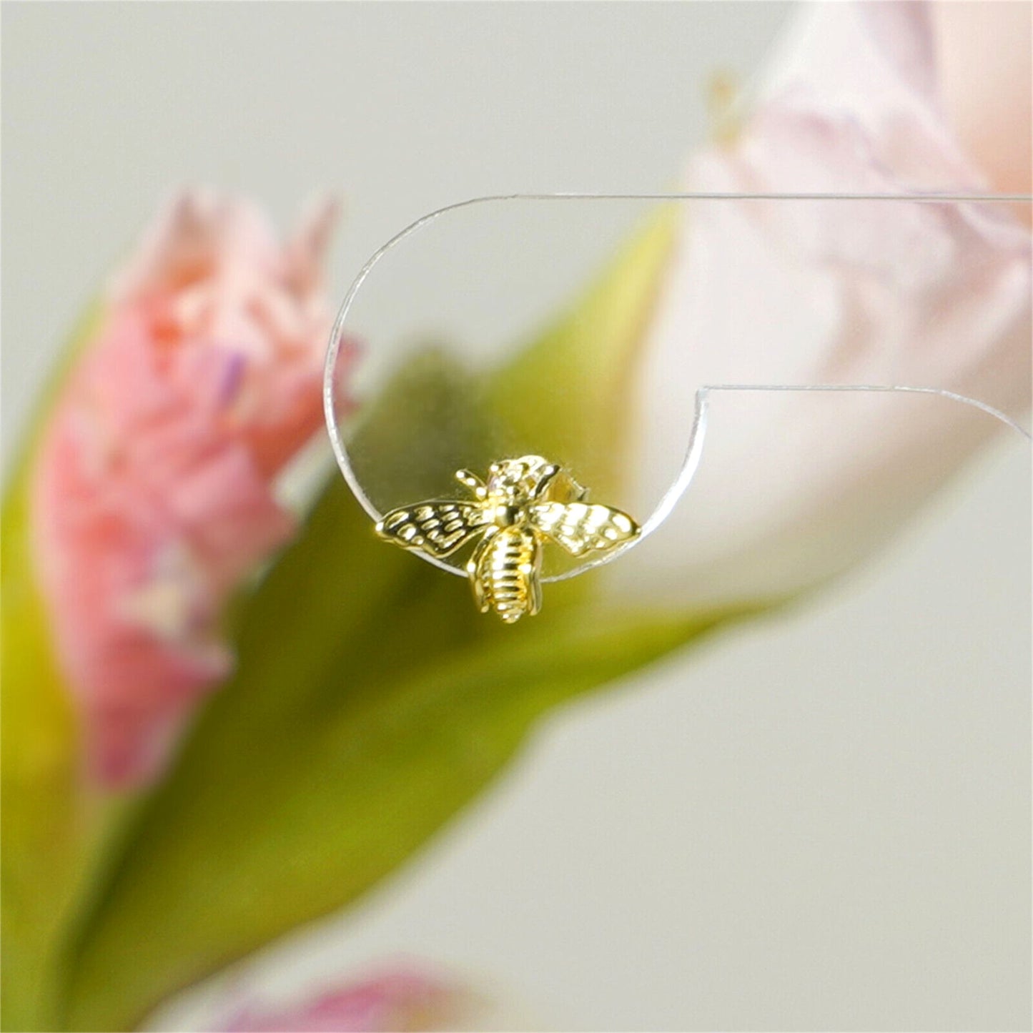18K Gold on Sterling Silver Mini Honey Bee Stud Earrings - sugarkittenlondon