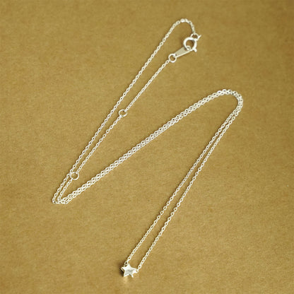 Sterling Silver Mini 4.5mm 3D Star Pendant Charm Belcher Chain Necklace 16-18'' - sugarkittenlondon