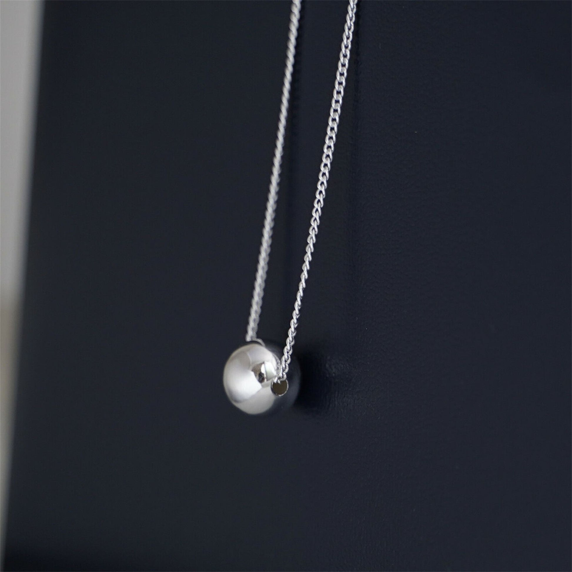 Sterling Silver Beaded Pendant Necklace (10mm Balls) - sugarkittenlondon