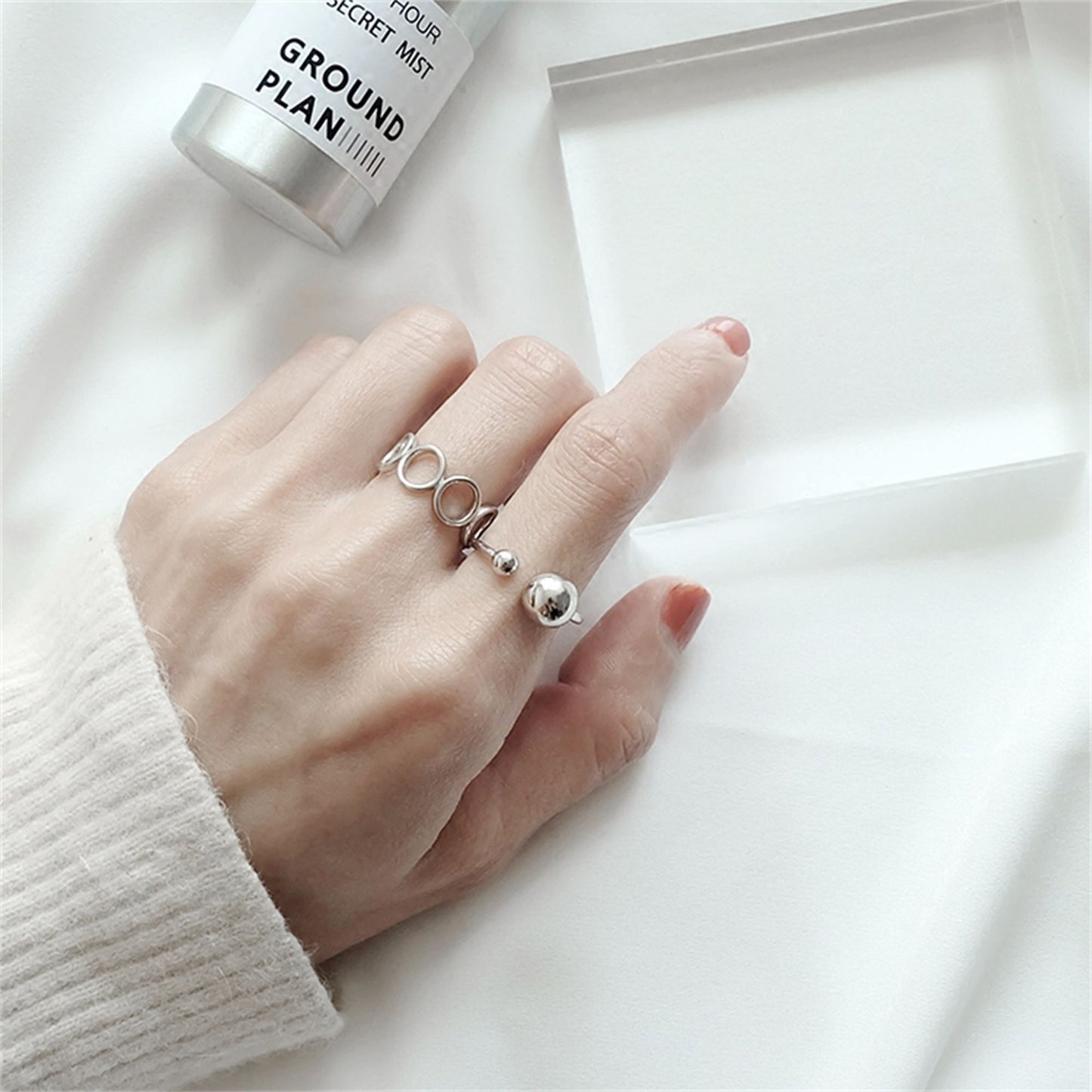 Sterling Silver Linked Circle Infinity Open Band Ring L - O Sizable - sugarkittenlondon