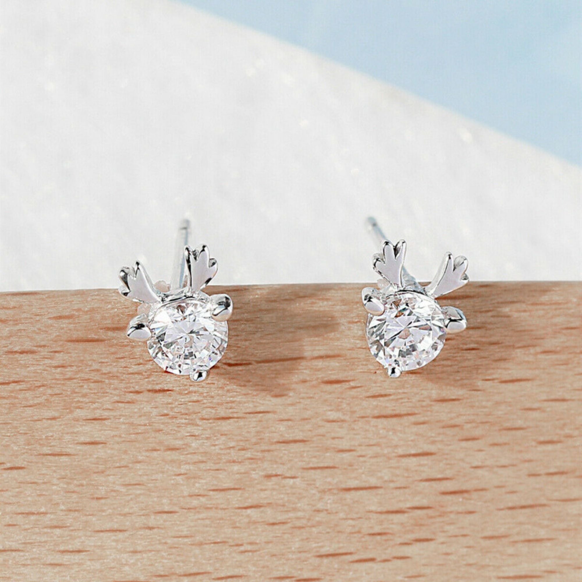 Crystal Antler Stud Earrings for outlets