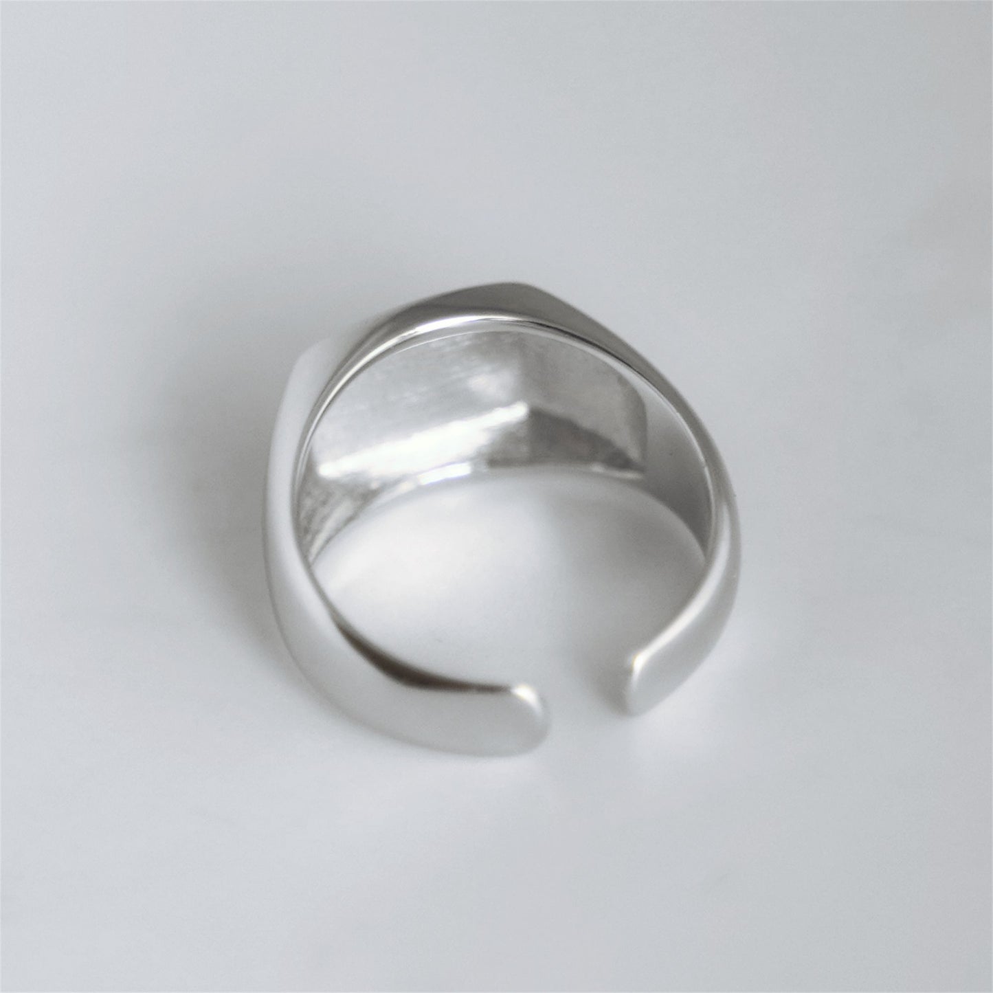 Sterling Silver Polished Cushion Square Signet Ring for Men and Women - sugarkittenlondon