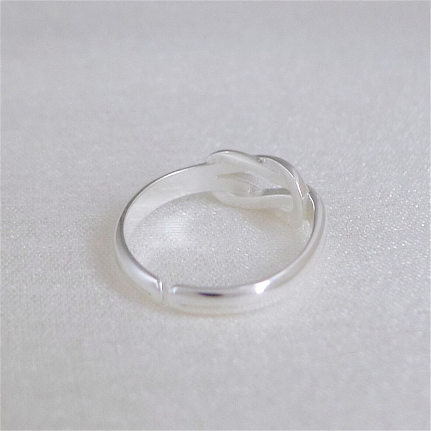 925 Sterling Silver Love Knot Ring with Adjustable Band - sugarkittenlondon