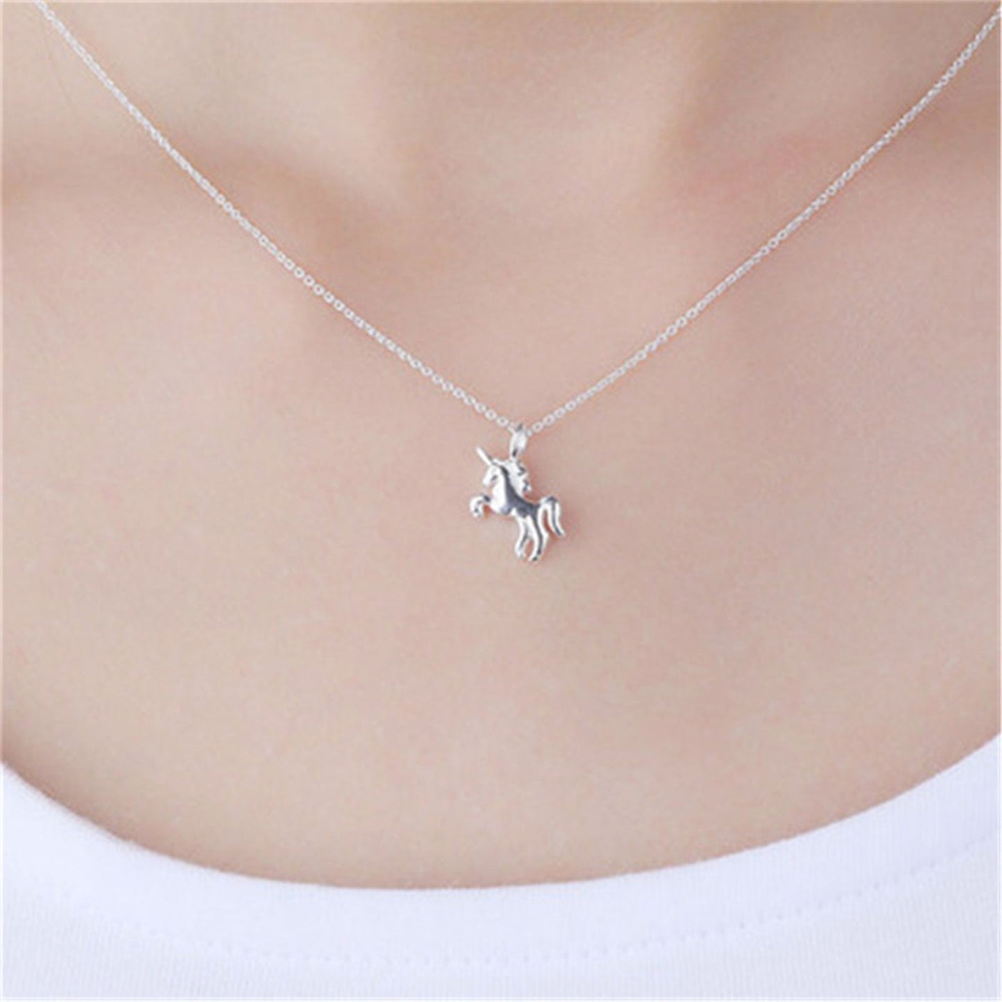 Sterling Silver Unicorn Charm Pendant Belcher Chain Necklace Jewellery - sugarkittenlondon