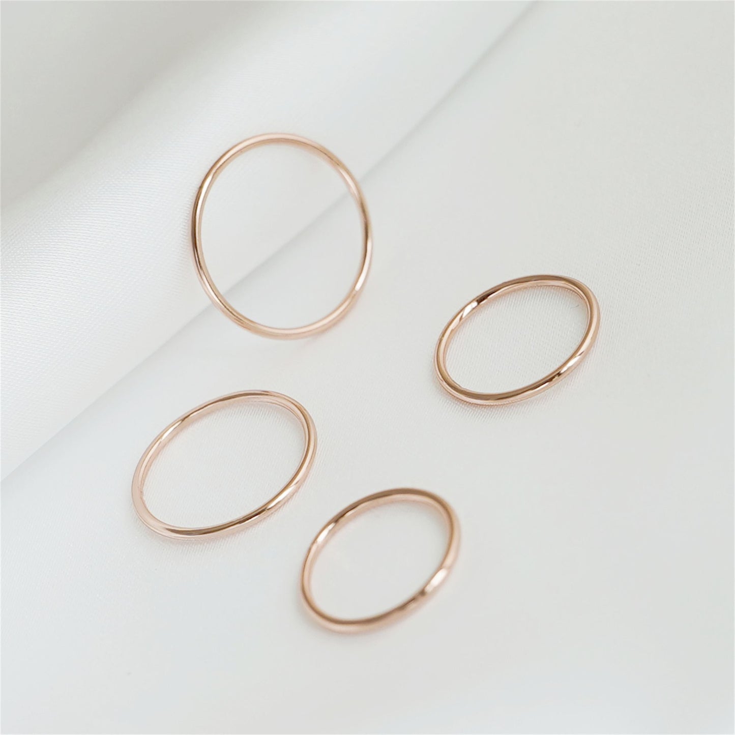1.2mm Rose Gold on Sterling Silver Skinny Round Band Stacking Ring F - R - sugarkittenlondon