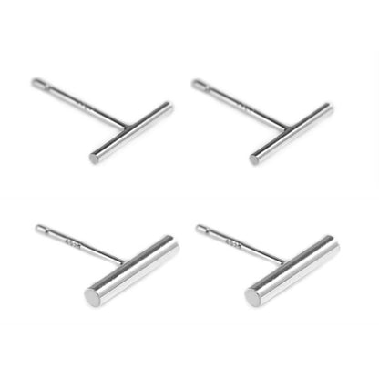 Sterling Silver Bar Line Linear Column Minimalist Simple Stud Earrings - sugarkittenlondon