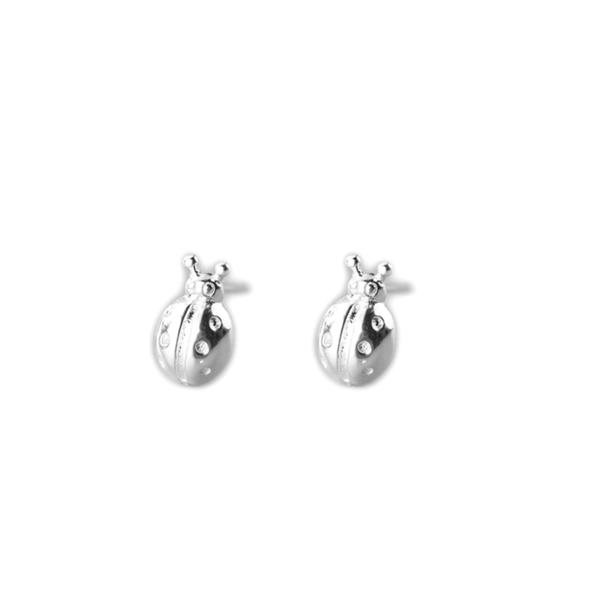 Sterling Silver Ladybug Ladybird Stud Earrings - sugarkittenlondon