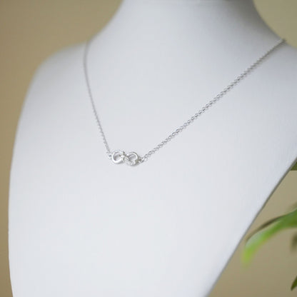 Sterling Silver Infinity Necklace With Crystal CZ Forever Infinite Jewellery - sugarkittenlondon