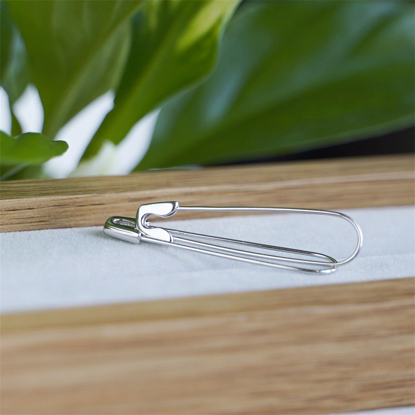 Sterling Silver Safety Pin Hoop Drop Cuff Earrings for Everyday Wear