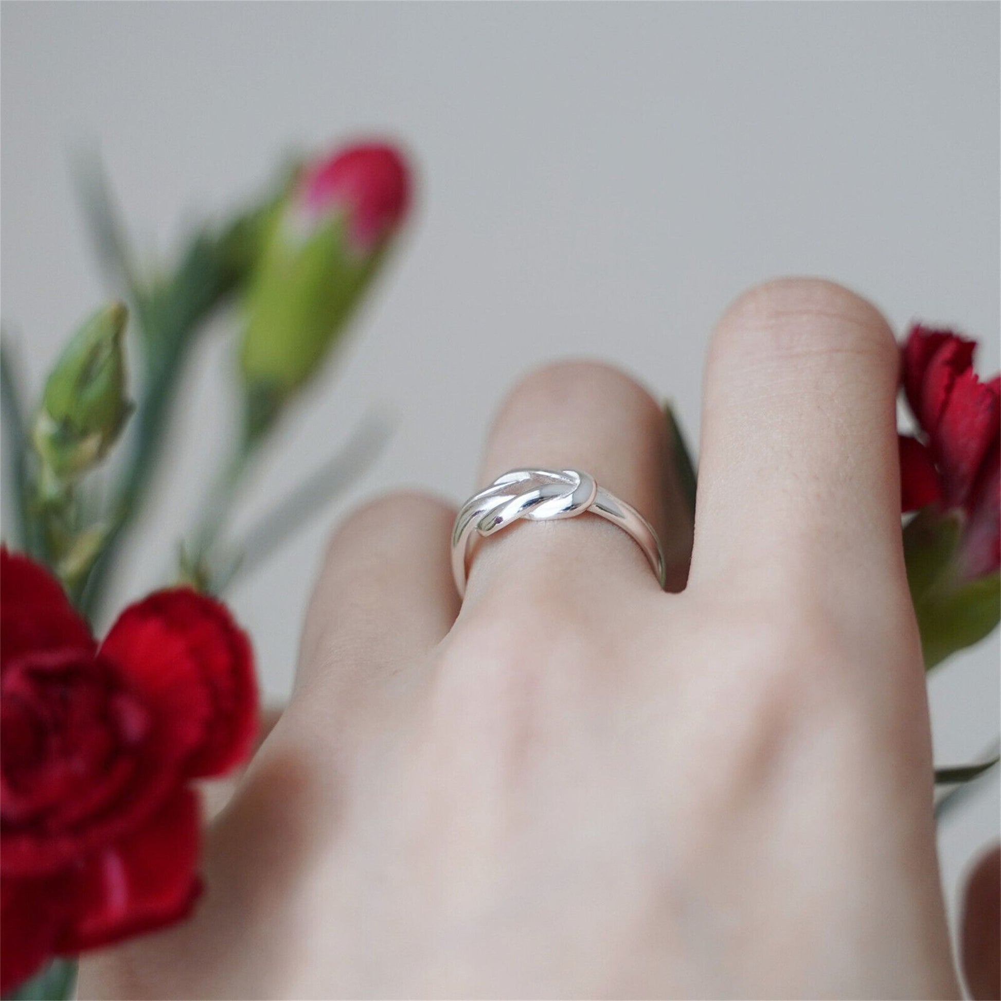 Sterling Silver Double Reef Knot Sailor Knot Friendship Love Ring - sugarkittenlondon