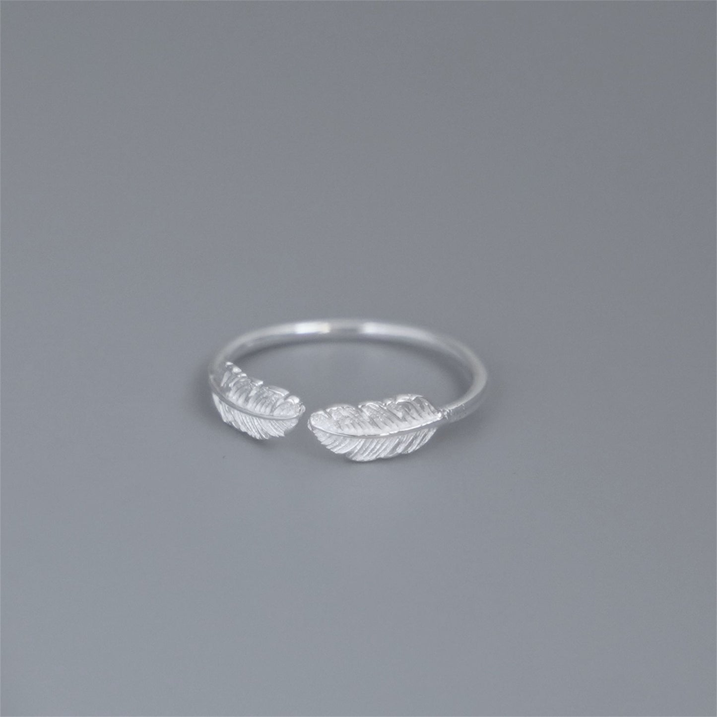 Sterling Silver Double Feather Angel Finger Wing Pair Open Band Ring L - N - sugarkittenlondon