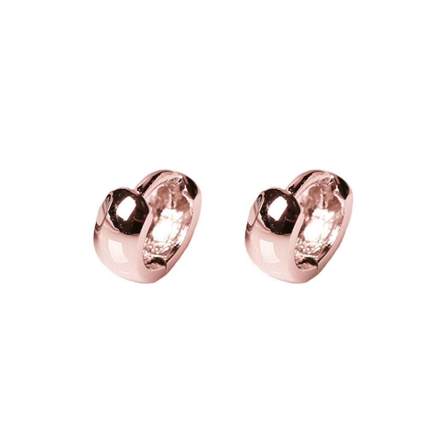 Rose Gold on Sterling Silver Hoop Sleeper Earrings in 6mm, 8mm, and 10mm - sugarkittenlondon