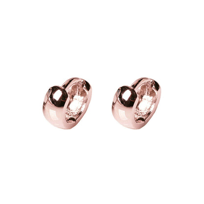 Rose Gold on Sterling Silver Hoop Sleeper Earrings in 6mm, 8mm, and 10mm