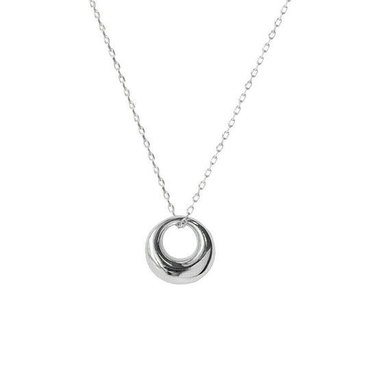Sterling Silver Solid Shiny Plain Hoop Circle Ball Ring Round Charm Necklace - sugarkittenlondon