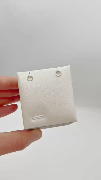 Sterling Silver Minimalist Stud Bead in a Circle Earrings