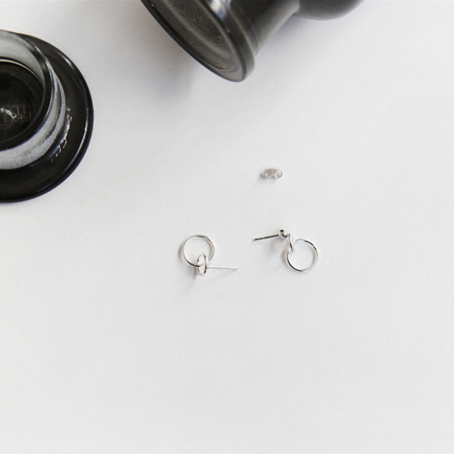 Sterling Silver Circle Drop Earrings with Infinity Link and Karma Symbol