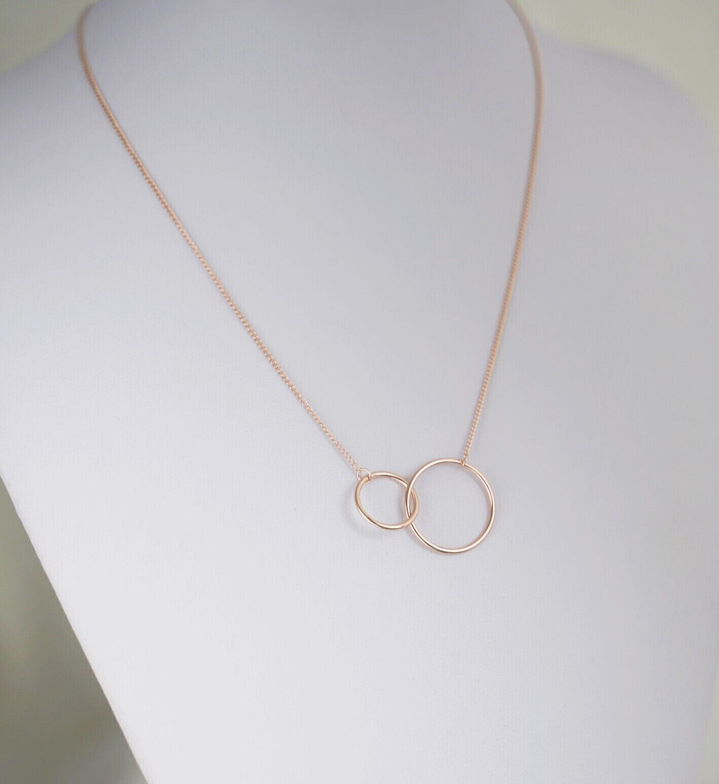 Sterling Silver Interlocked Rings Eternity Infinity Necklace 3 Tones - sugarkittenlondon