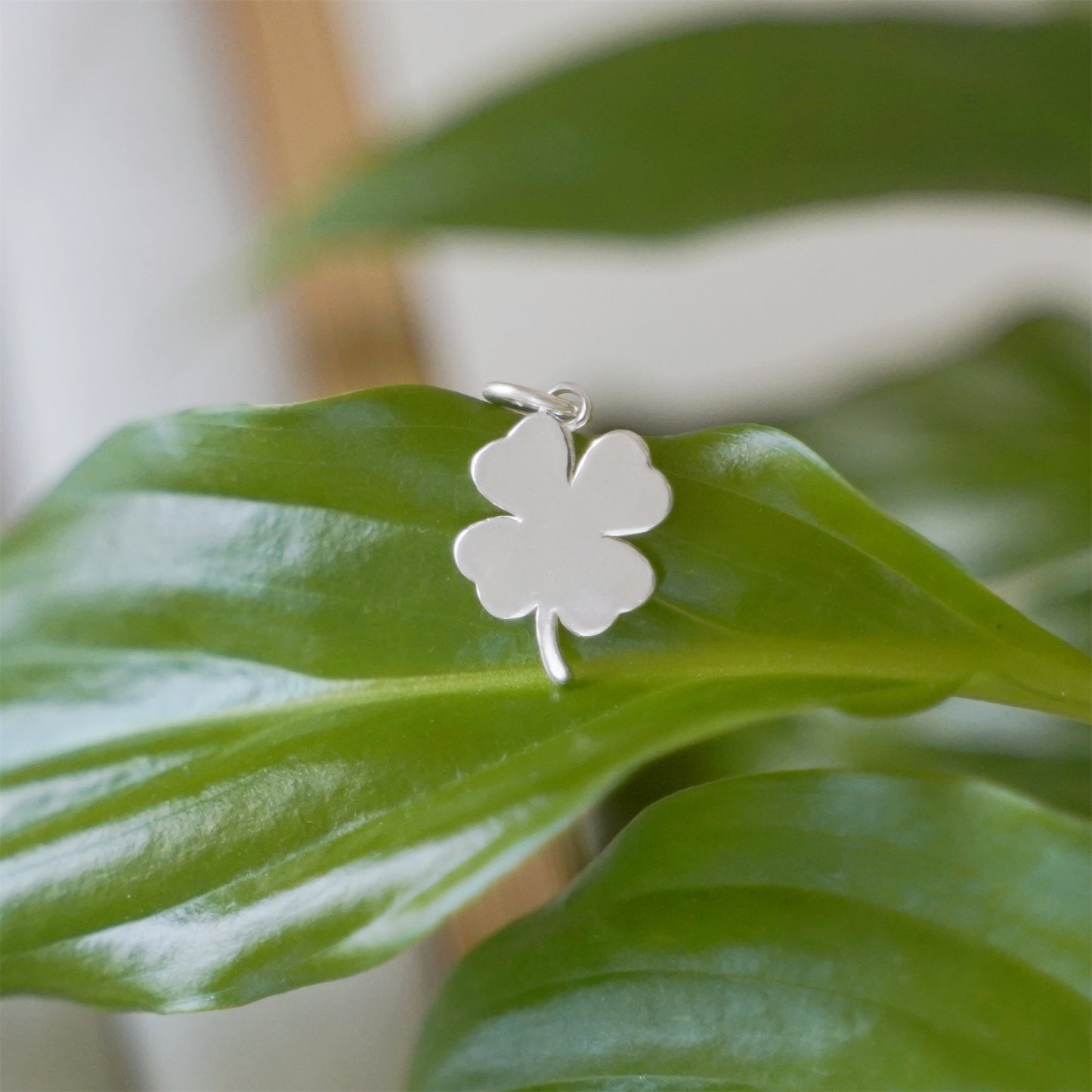 Sterling Silver Clover Pendant with Faith, Hope, Love, and Luck - sugarkittenlondon