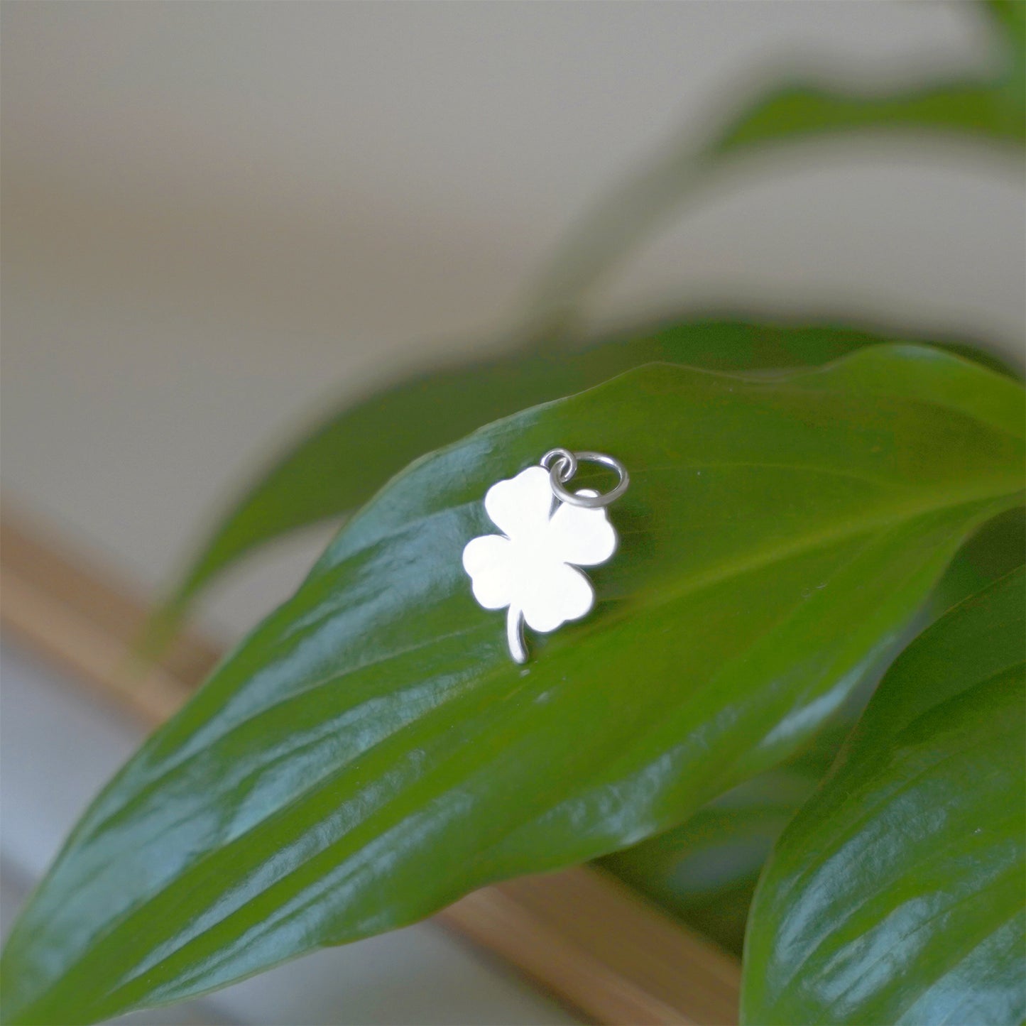 Sterling Silver Clover Pendant with Faith, Hope, Love, and Luck - sugarkittenlondon