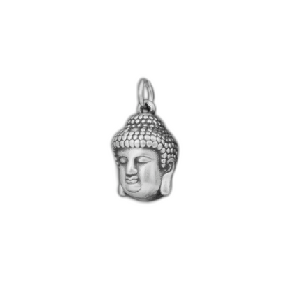 Trendy Hollow 3D Buddha Head Necklace & Bracelet - 999 Fine Silver Oxidized - sugarkittenlondon