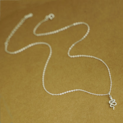Sterling Silver Snake Charm Pendant For Earrings Necklace 2 Tones - sugarkittenlondon