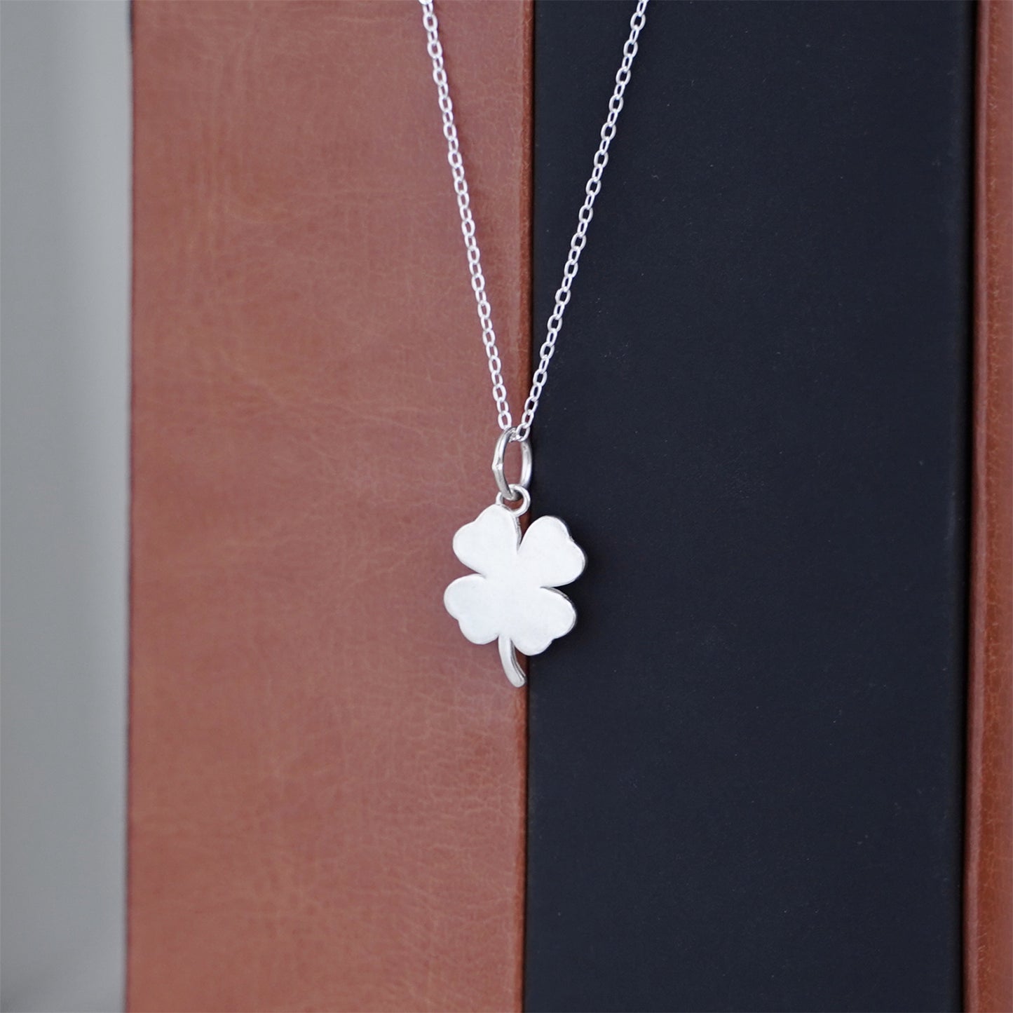 Sterling Silver Clover Pendant with Faith, Hope, Love, and Luck - sugarkittenlondon