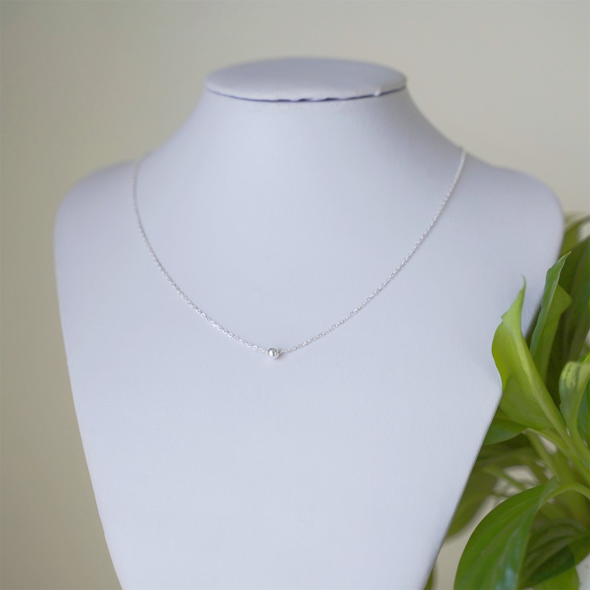 Sterling Silver 4mm Ball Bead Circle Round Belcher Curb Chain Necklace - sugarkittenlondon