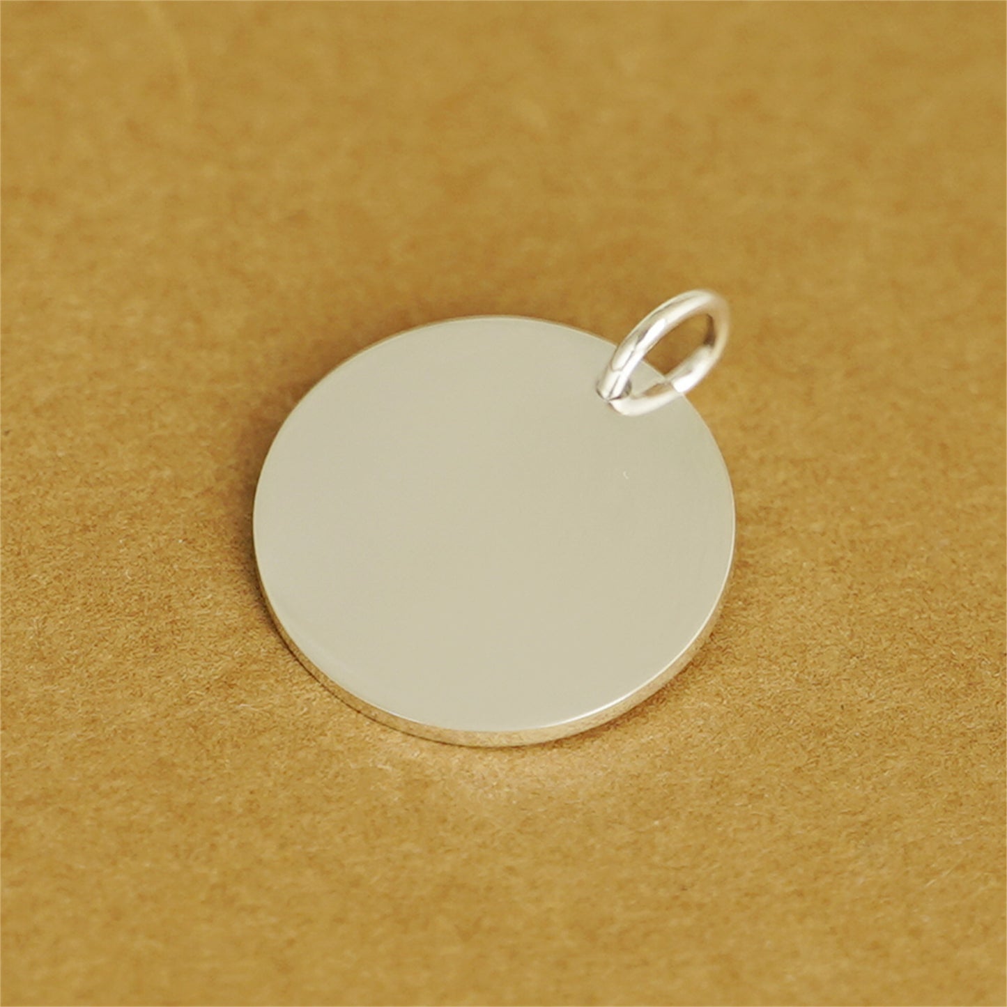 925 Sterling Silver Round Polished Pendant with Dot Charm - sugarkittenlondon