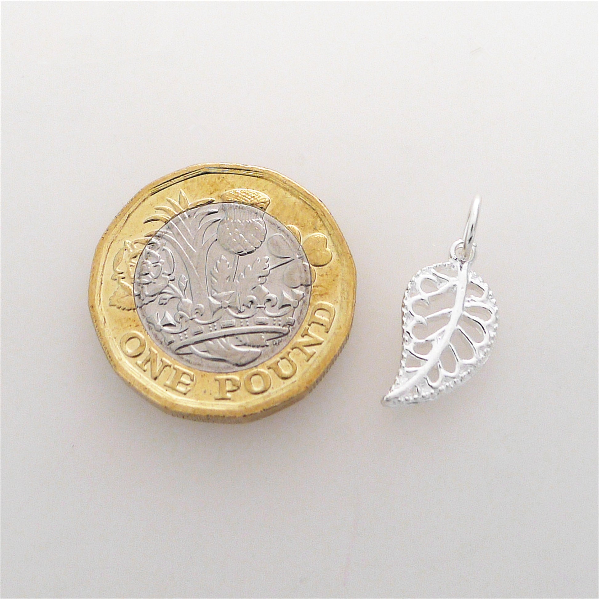 Sterling Silver Filigree Tree Leaf  Pendant Charm for Necklace Bracelet - sugarkittenlondon