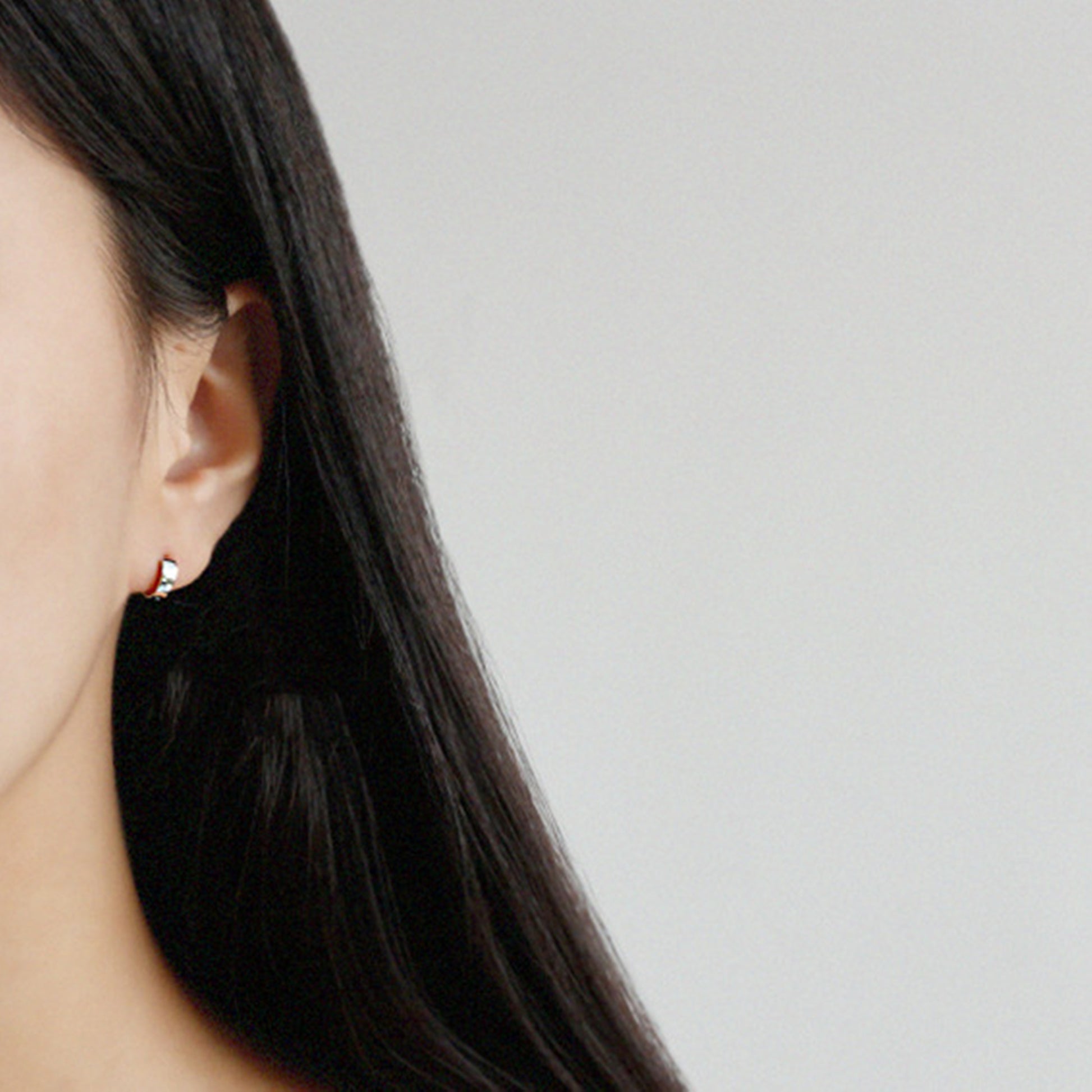 Sterling Silver Plain Small Cuff 2.4mm Band 6mm Hoop Huggie Earrings - sugarkittenlondon