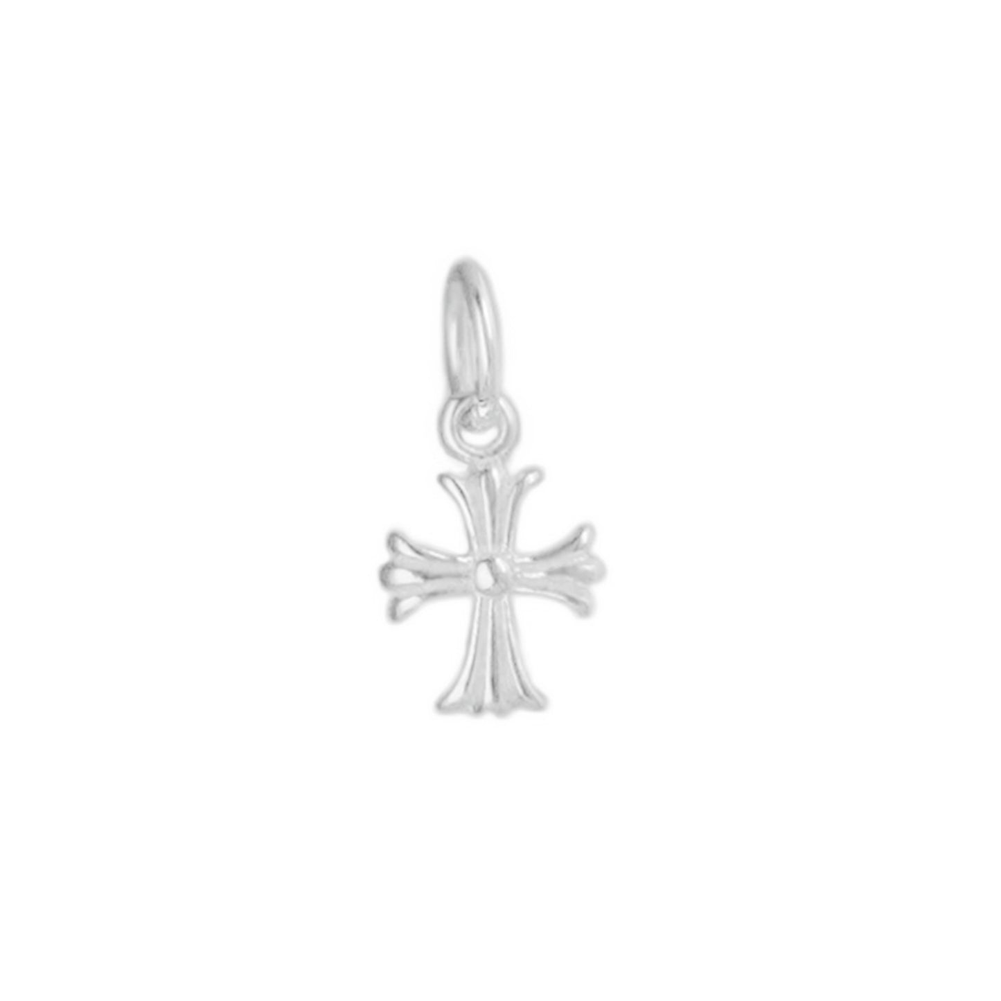 Sterling Silver Cross Pendant with Fleur De Lis Design (7mm x 7mm) - sugarkittenlondon