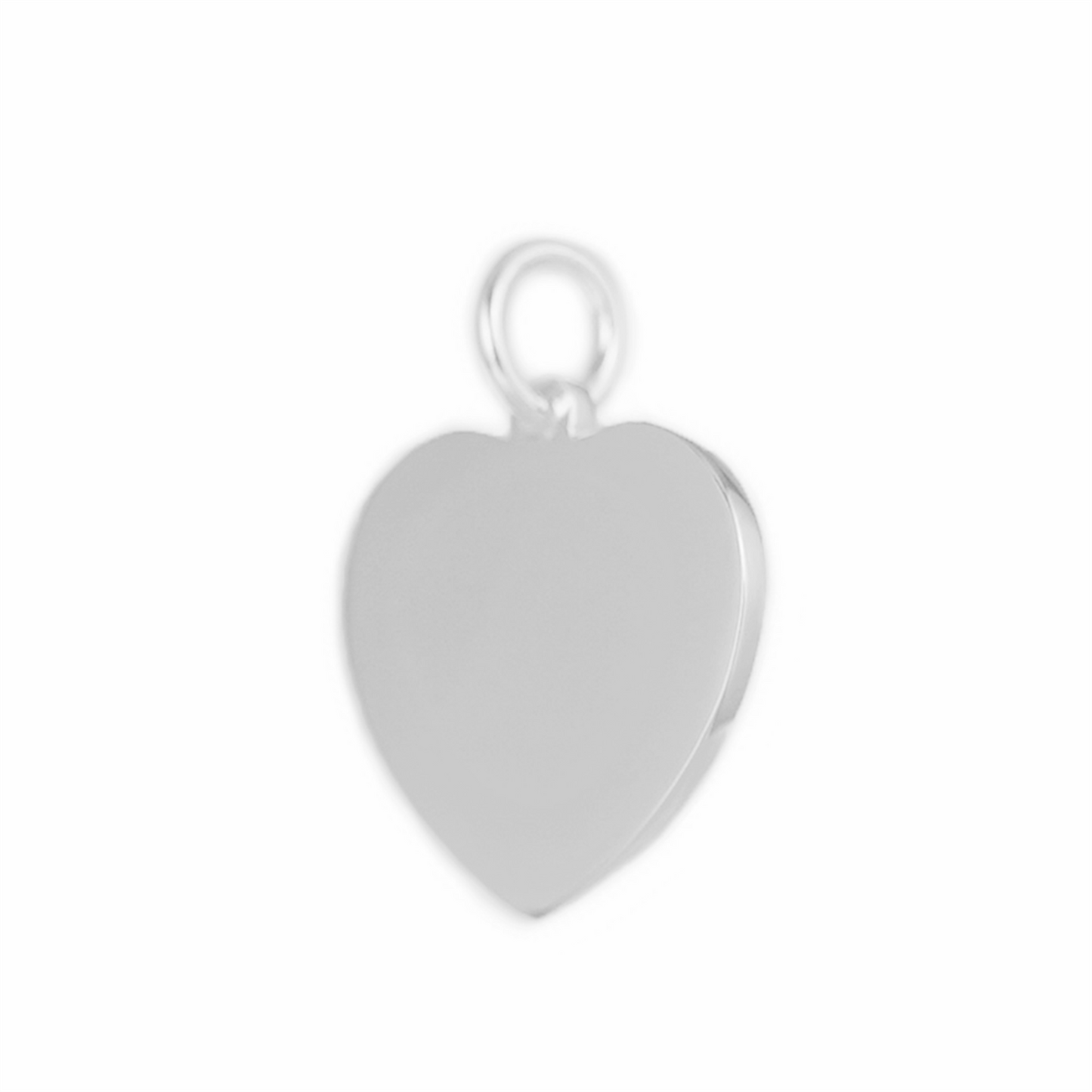 22mm Sterling Silver Plain Polished Heart Charm Pendant - sugarkittenlondon