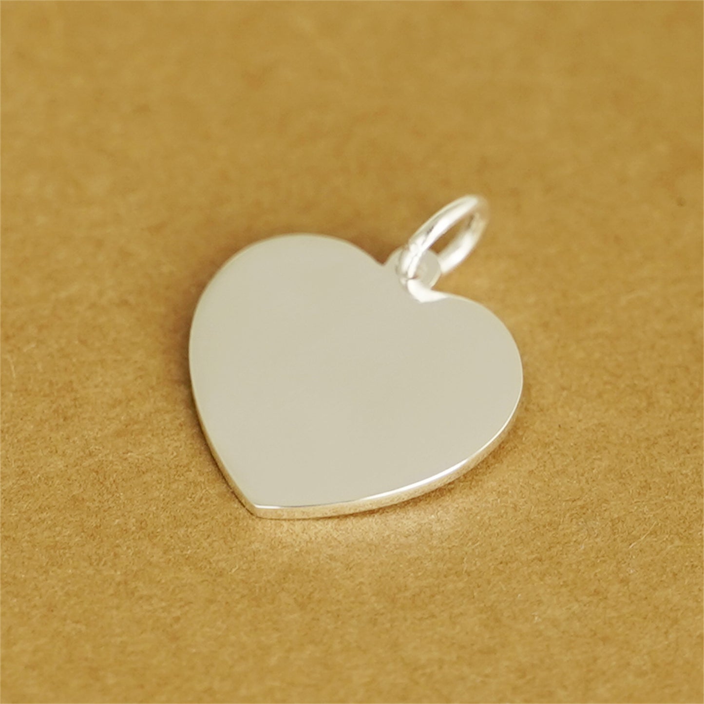 22mm Sterling Silver Plain Polished Heart Charm Pendant - sugarkittenlondon