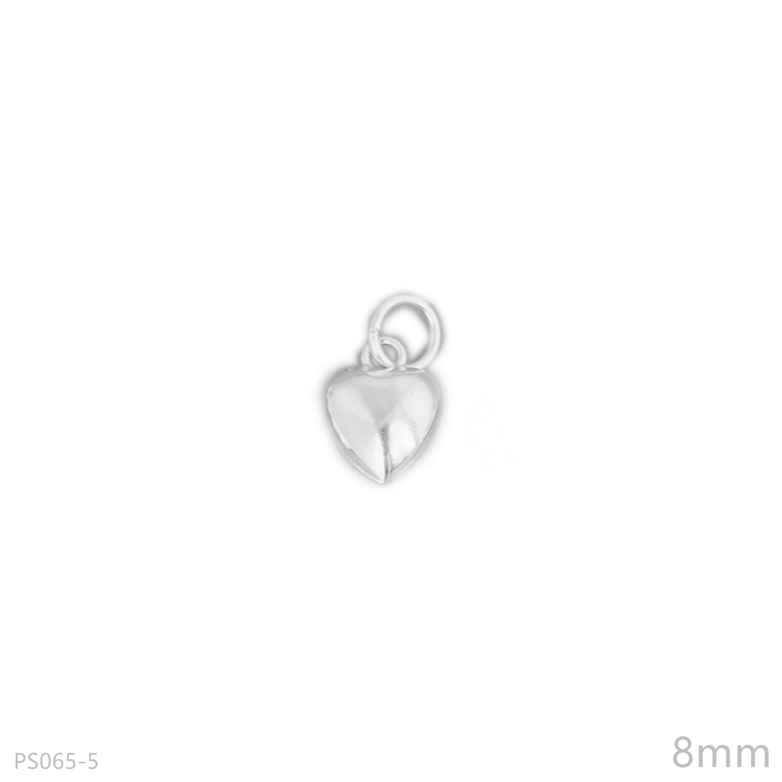 Sterling Silver 3D Puffy Shiny Plain Love Heart Pendant Charm 6 8 8.5 10 12mm - sugarkittenlondon