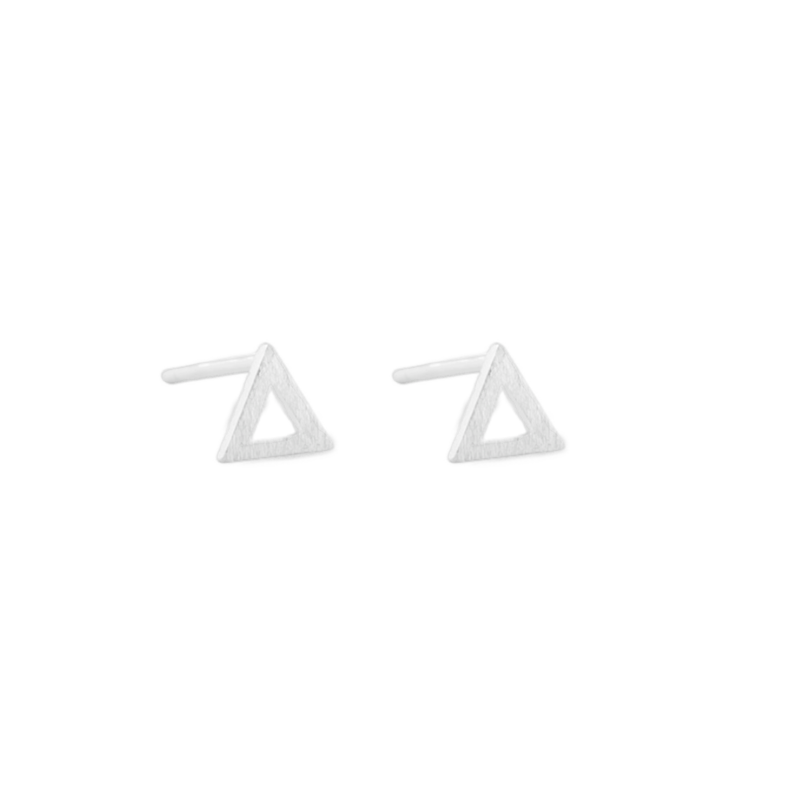 Sterling Silver 5mm Geometry Heart Triangle Circle Hexagon Square Stud Earrings - sugarkittenlondon