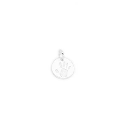 Sterling Silver Engraved Handprint Footprint Disc Dot Necklace Charm Pendant - sugarkittenlondon