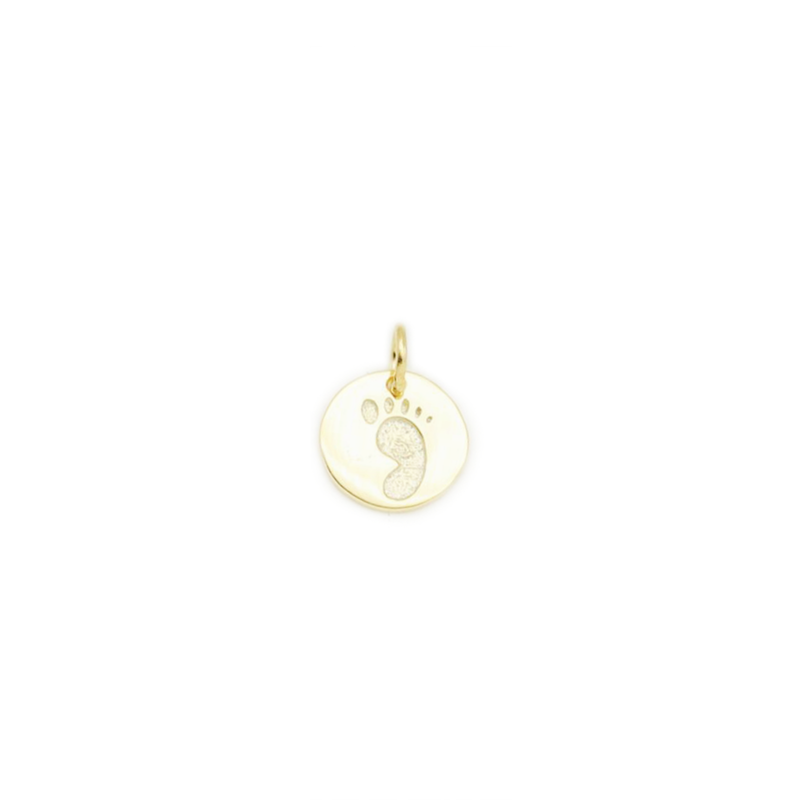 Sterling Silver Disc Pendant with Engraved Handprint or Footprint - sugarkittenlondon