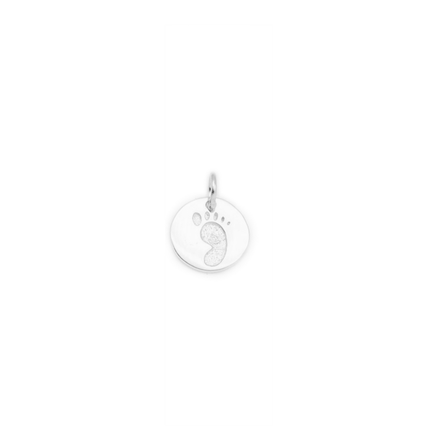 Sterling Silver Disc Pendant with Engraved Handprint or Footprint - sugarkittenlondon