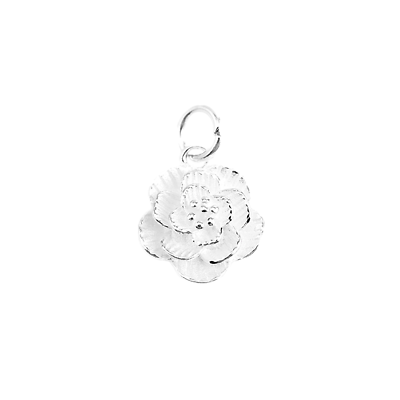 Sterling Silver Cherry Peach Lotus Flower Charm for Necklace or Bracelet - sugarkittenlondon