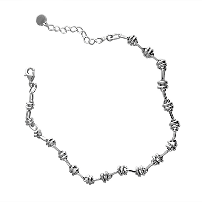 Sterling Silver Solid Oval Link Rope Curb Adjustable Unisex Chain Bracelet - sugarkittenlondon