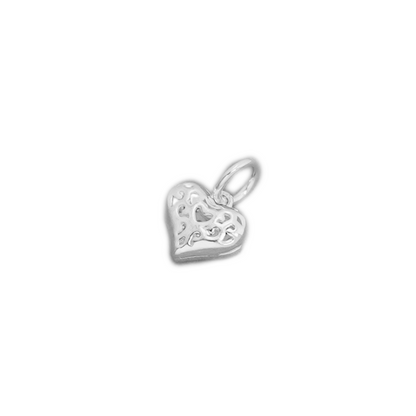 Sterling Silver 3D Hollow Out Filigree Love Heart Charm Pendant - sugarkittenlondon
