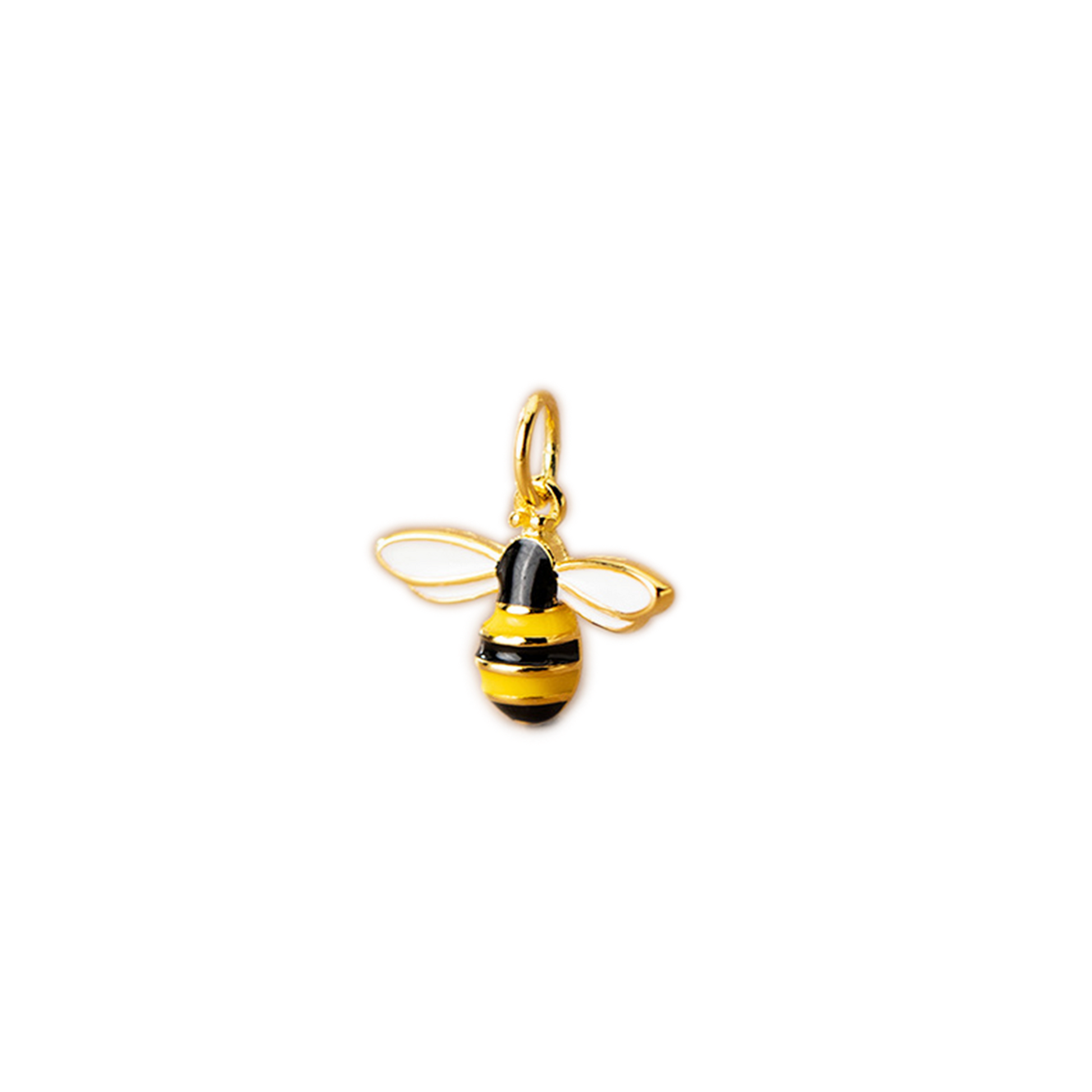 Gold on Sterling Silver Enamel Honey Bee Necklace Bracelet Charm Pendant - sugarkittenlondon