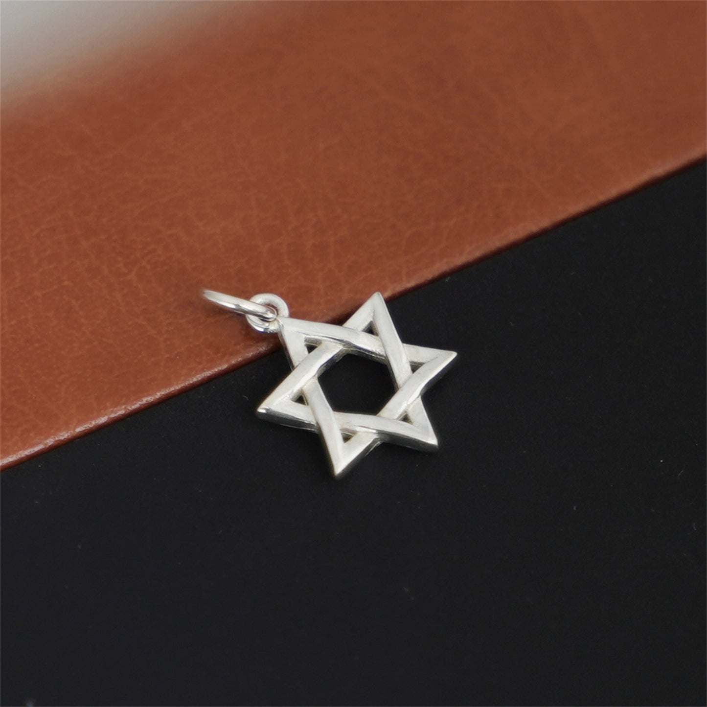 925 Sterling Silver Hollow Six-Pointed Star David Pendant 2 Tones - sugarkittenlondon